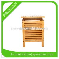 Square bamboo laundry basket with lids