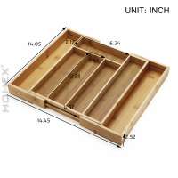 Universal Bamboo Kitchen Expandable Cutlery Tray Drawer Organizer