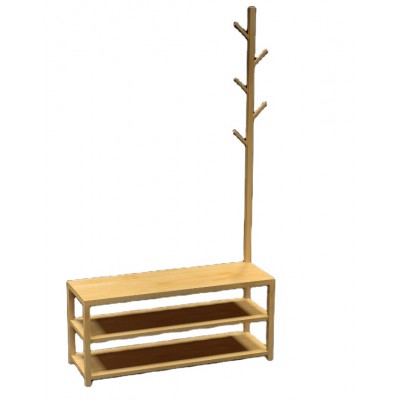 High quality eco-friendly bamboo shoe rack with hanger